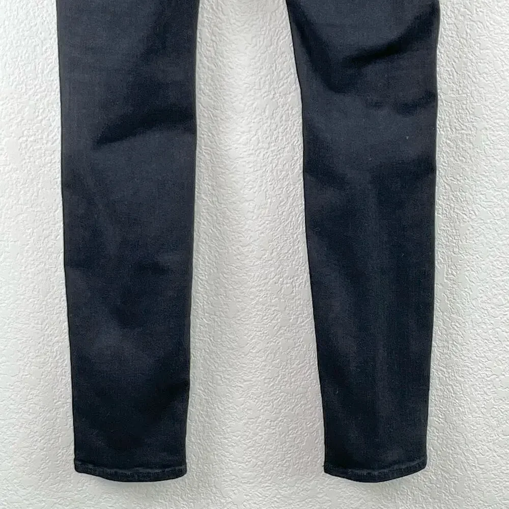 Frame Le Skinny de Jeanne Black Distressed Low Rise Denim Jeans 24